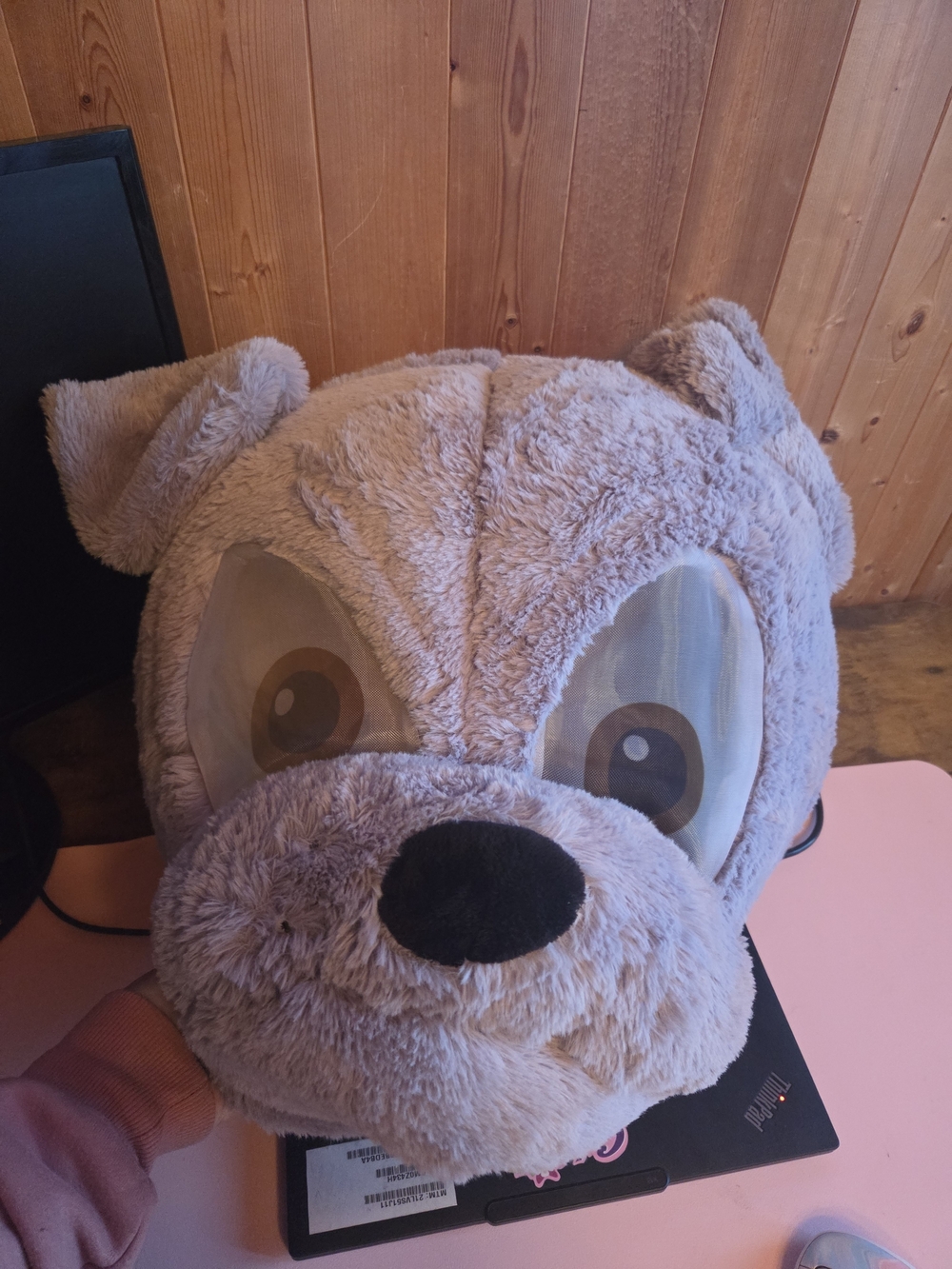 Plush Bulldog Mascot Costume Head Mask – Adult Size